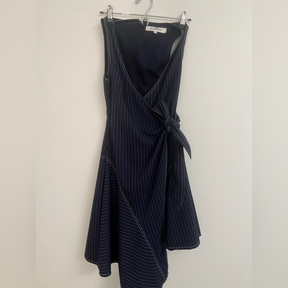 Asymmetrical pin stripe tunic or shirt dress.